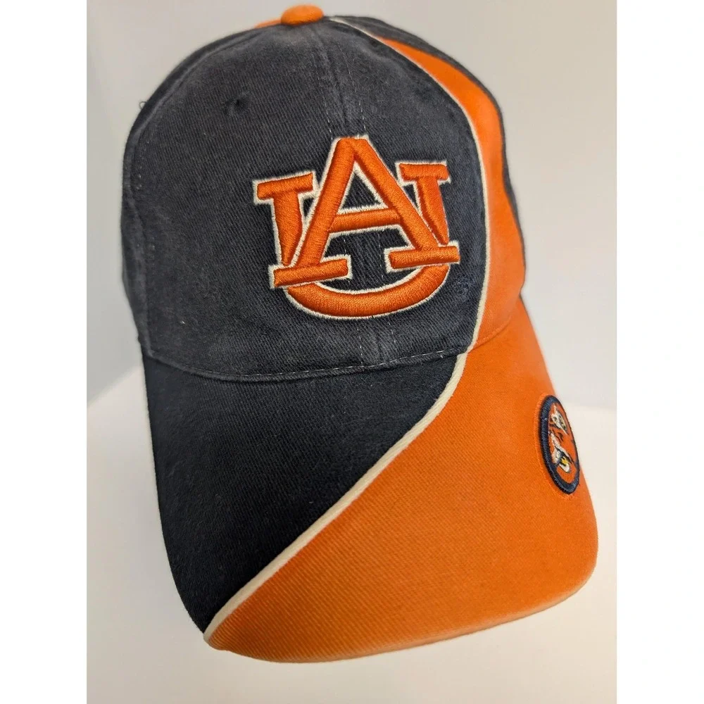 Auburn Tigers Hat Cap Strap Back Mens Blue Orange NCAA College Football Two Tone